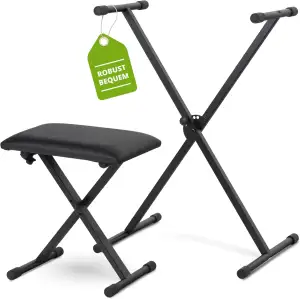 Classic Cantabile Keyboard-Set - X-Keyboardständer 5-Fach höhenverstellbar - gep