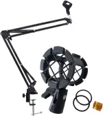 keepdrum NB35 Mikrofonstativ Tisch-Mikrofonarm Schwenkarm + PCMH1 Spinne elastische Halterung