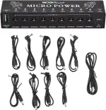 Btuty 10-Kanal Gitarre Pedal Netzteil mit unabhängigem Kurzschlussschutz LED Leistungsanzeige 9 DC-Ausgänge und 1 USB-Ausgang für Gitarren-Effektpedal Andere Musikgeräte