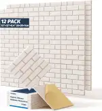 12-Piece Set Akustikpaneele, hochdichte quadratische Akustikfliesen, 12"×12"×0.4"große, ziegelsteinförmige schallabsorbierende Wandpaneele, geeignet für Wohnzimmer und alle Wandflächen.