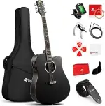 Vangoa 4/4 Elektro Akustische Gitarre mit 4 Band EQ Cutaway 41 Zoll Elektrische Akustikgitarre Se...