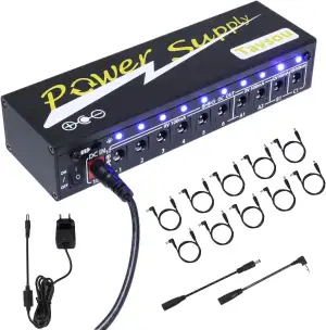 Netzteil für Gitarren-Effektpedale 10 isolierter DC-Ausgang 9V/12V/18V mit separatem Kurzschlussschutz EU Adapter