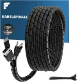 shinfly Kabelschlauch Set – 2×6 m Spiralschlauch (Ø 8 mm & 10 mm), Flexible Kabelschutzschlauch für Kabelführung & Organisation, inklusive 10 Kabelbinder, Schwarz