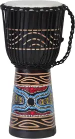 30cm Profi Djembe Trommel Bongo Drum Buschtrommel Percussion Motiv Buntes Muster Afrika Art - (Für Kinder im Kindergarten Alter)