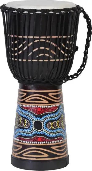 30cm Profi Djembe Trommel Bongo Drum Buschtrommel Percussion Motiv Buntes Muster