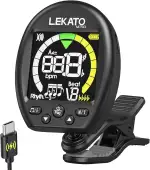 3 in 1 Stimmgerät Gitarre, Metronom-Tongenerator,LEKATO Wiederaufladbares chromatisches tuner mit Farbdisplay und Metronom, Clip-On Tuner für Gitarre, Bass, Ukulele, Violine und andere Instrumente
