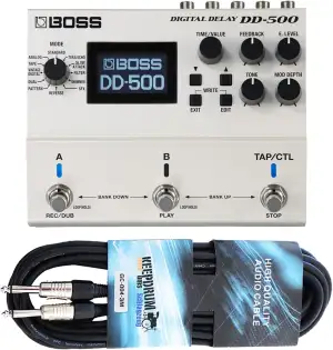 Boss Effektgerät DD-500 Digital Delay Pedal + keepdrum Gitarrenkabel