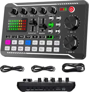 ALLWIN Live-Soundkarte und Audio-Interface mit DJ-Mixer-Effekten und Sprach-Wech