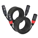 XLR Kabel 2m-2 Pack Mikrofonkabel XLR Stecker auf XLR Busche Kabel Kompatibel mit Mikrofone oder andere Studio Ausrüstung an einen PA, Mischpult oder Aktivlautsprecher