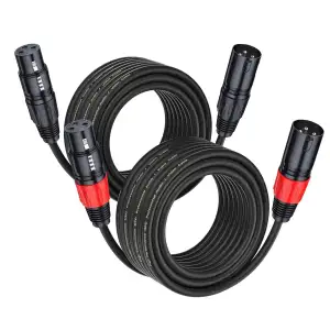 XLR Kabel 2m-2 Pack Mikrofonkabel XLR Stecker auf XLR Busche Kabel Kompatibel mi
