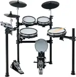 XDrum DD-530 E-Drum Set mit Mesh Heads - Elektronisches Schlagzeug mit 3 Becken Pads 4 Mesh Head Pads, 1 Kick Pad und Rack - 45 Drumkits mit 455 Sounds und Lernmodus mit Play-Along Tracks - Schwarz