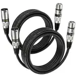 EBXYA Mikrofonkabel XLR Kabel DMX Kabel 2er-Pack 3M, Symmetrisches Audiokabel Stecker auf Buchse für Studio, Bühne, Mischpult