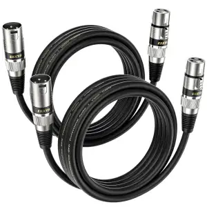 EBXYA Mikrofonkabel XLR Kabel DMX Kabel 2er-Pack 3M, Symmetrisches Audiokabel St