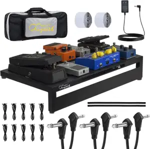 Großes Pedalboard mit case & 10-fach isolierter Stromversorgung (50x30x10cm) - P