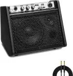 COOLMUSIC DM20 20W Monitor Lautsprecher mit Bluetooth Schlagzeug Elektronisch und Keyboard Verstärker Tragbares E-Drum Amp für Probe & Zuhause