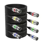 XLR Kabel 5m 4 Pack, Mikrofon XLR Symmetrisch Audio Verlängerungskabel, 3-poligen Adapter XLR Stecker auf Buchse Kabel für Studio-Recorder, Mikrofon, Mixer, Lautsprechersystem