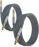RUXELY 6,35mm TRS Gitarrenkabel 3M 2Stück,1/4" Stecker Stereo Instrumentenkabel,6.3 Klinke Guitar...