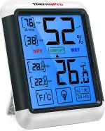 ThermoPro TP55 digitales Thermo-Hygrometer Innen Thermometer Temperatur und Luftfeuchtigkeitmessgerät mit Raumklima-Indikator für Raumklimakontrolle Raumluftüerwachtung