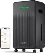 VIVOSUN AeroDrain D12 Luftentfeuchter Elektrisch 12L/Tag mit 2L Tank, Smart Dehumidifier mit Temperatur- & Feuchtigkeitssensor, Fernsteuerung, Ideal für Keller, Badezimmer & Growzelt