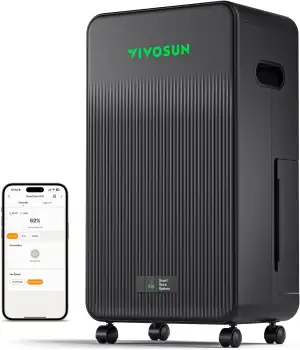 VIVOSUN AeroDrain D12 Luftentfeuchter Elektrisch 12L/Tag mit 2L Tank, Smart Dehu