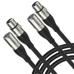 XLR Kabel 1m 2Pack Mikrofonkabel, 3-Pin XLR Stecker auf Buchse Mikrofonkabel für Mikrofon, Verstärker, Mischpult, Lautsprecher
