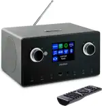 MEDION P85444 2.1 Internetradio mit Subwoofer (DAB+, UKW Radio, Spotify Connect, WLAN, Bluetooth, Streaming, Equalizer, Farbdisplay, USB, AUX, Wecker, Schlummerfunktion, Sleep Timer) Titan