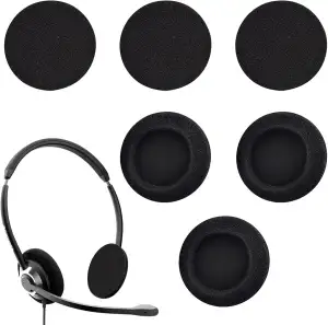 6 Stück Kopfhörer Ohrpolster,Schaumstoff Polster,Kopfhörer Polster Ersatz,Kopfhörer Ersatz Ohrpolster,50mm Black Ersatz Earpads Audio Kopfhorer