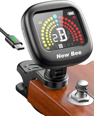 New Bee Stimmgerät Gitarre VA Farbdisplay Wiederaufladbar Gitarren Stimmgerät Um