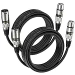 EBXYA Mikrofonkabel XLR Kabel DMX Kabel 2er-Pack 5M, Symmetrisches Audiokabel Stecker auf Buchse für Studio, Bühne, Mischpult