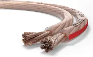 Oehlbach Speaker Wire SP-25 - Stereo HI-FI Lautsprecherkabel, Boxenkabel mit OFC (sauerstofffreies Kupfer) 2x2,5 mm² Mini Spule Lautsprecher Kabel - Glasklar 10 Meter