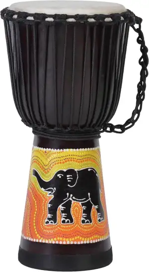40cm Profi Djembe Trommel Bongo Drum Buschtrommel Percussion Motiv Elefant Afrika Art - (Für Kinder ab 6 Jahren und Anfänger)