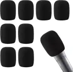 8 Stück Popschutz Mikrofon Windschutz,Mikrofon Schaumstoff,Mikrofonabdeckung,Antibakterieller Popschutz Schaumstoffabdeckung,Schwarz Handmikrofon Staubdicht für KTV,Familienfeier Outdoor,Aktivitäten