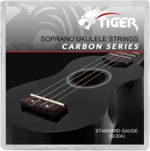 TIGER UAC14-CBN Ukulelesaiten-Set Carbon Schwarz für Sopran- und Konzert-Ukulele