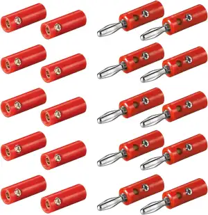 10x Bananenstecker Buchse Set | 4mm | Stecker und Buchse | mit Schraubverschluss