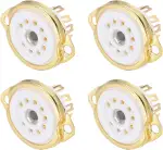 QUARKZMAN 4 Stück Röhrensockel 9 Pins Keramik-Vakuumröhrensockel Ventil 20mm Durchmesser für 12AX7 12AU7 ECC83 ECC82 Röhre,Weiß