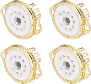 QUARKZMAN 4 Stück Röhrensockel 9 Pins Keramik-Vakuumröhrensockel Ventil 20mm Dur