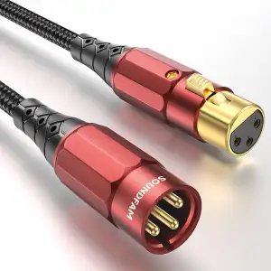XLR Mikrofonkabel 2m | Vergoldete XLR-Stecker (24K) | Doppelt Abgeschirmt mit 99