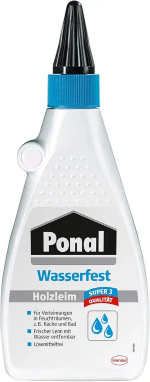 Ponal Holzleim Wasserfest, Montagekleber mit hoher Verleimungsfestigkeit für Feu