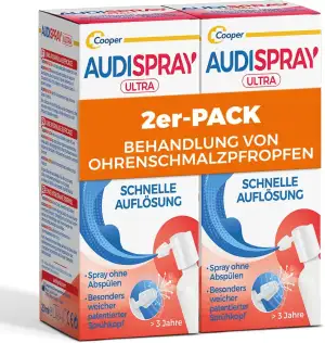 AUDISPRAY Ultra x 2 - Behandlung von Ohrenschmalzpfropfen - Schnelle Auflösung v