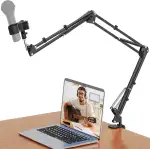 Mikrofon Ständer Boom Arm, Mikrofonarm Schreibtisch mit 3/8" bis 5/8" Schraube, Verstellbare Mikrofon Halterung Tisch mit Tischklemme, Perfekt für TikTok Live-Streaming, Singe