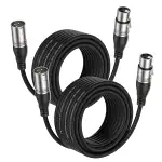EBXYA DMX-XLR-Kabel + XLR-Mikrofonkabel 2er-Pack – 10m/30ft symmetrisches 3-poliges Audiokabel mit Stecker auf Buchse (Professionelles Patchkabel)