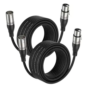 EBXYA DMX-XLR-Kabel + XLR-Mikrofonkabel 2er-Pack – 10m/30ft symmetrisches 3-poli