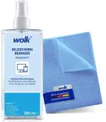 wolk Bildschirmreiniger Spray 300 ml mit Mikrofasertuch – Screen Cleaner für Handy, Laptop, Monitor & TV – Streifenfreie Reinigung für LED, LCD, OLED & TFT Displays