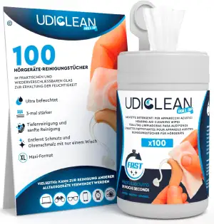 100 Reinigungstücher für Hörgeräte Reinigung und Reinigungsmittel Udiclean - im 