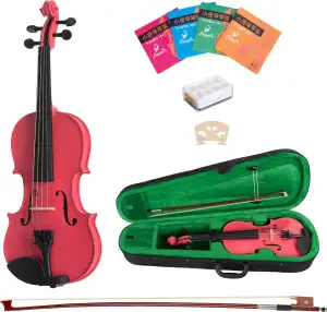 Classic Cantabile VP-100PK Violinenset 1/2 – Vollholz-Violine mit Fichtendecke &
