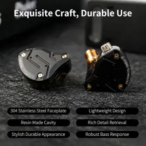 KZ ZS10 Pro IEM-Ohrhörer, KZ In-Ear-Monitor für Systerm, 4BA 1DD kabelgebundener