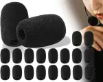 ZoeTekway 18 Stück Schwarz Popschutz Kopfhörer Mikrofon Schaumstoff Spuckschutz Windschutzscheibe für Bühnenperformance Treffen