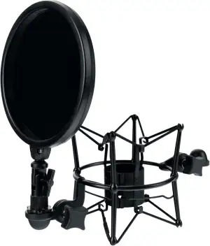 Pronomic MSP-45 Mikrofonspinne mit Popschutz (schwarze Mikrofonspinne, für Mikro