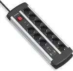 UCOMEN 10-Fach Steckdosenleiste mit Überspannungsschutz und Schalter, 20W USB A/C PD für Computer...