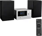 MEDION P85003 Micro Audio System Kompaktanlage (Internetradio, DAB+, PLL UKW Radio, Bluetooth, USB Anschluss, AUX, 2x150 W) Silber